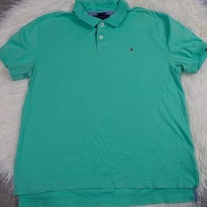 Tommy Hilfiger Teal Spring Short Sleeve Polo Large